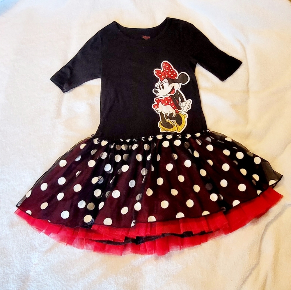 Disney Girls Minnie‎ Mouse Dress With Ruffles Size 7/8